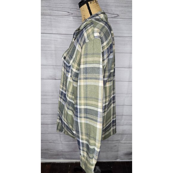 Wrangler Men's Sherpa Lined Flannel Heavyweight Shirt Jacket Chore Coat - Picture 2 of 13